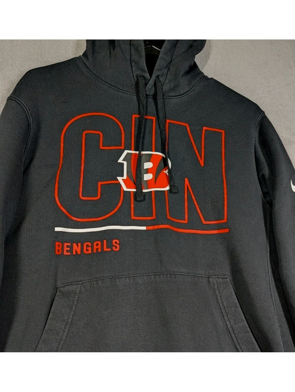Nike Mens S Black Cincinnati Bengals NFL Football Pullover Hoodie Sweatshirt Fan